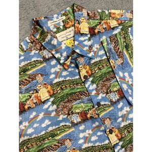 VTG 90s Reyn Spooner Guy Buffet Hawaiian Shirt Men's L Golf Landscape Rainbow